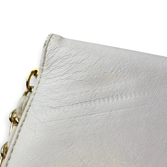 Cabrelli Vintage White Shoulder Bag with Chain Strap - Picture 8 of 10